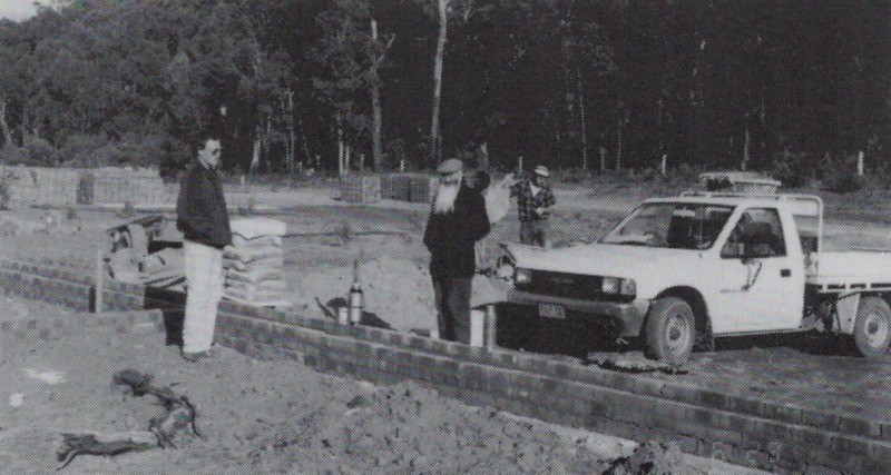 Br Gabriel (right) on the building side.